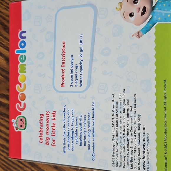 BESTWAY COCOMELON Inflatable Swimming Pool - Children - Ages 2+ - NEW - Picture 2 of 6